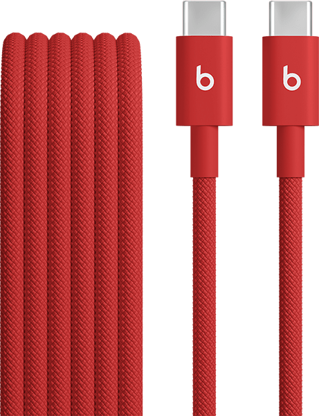 Cable trenzado Beats USB-C a USB-C, rojo rápido