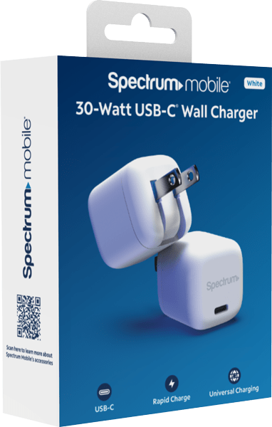 Cargador de pared USB tipo C de 30W, blanco