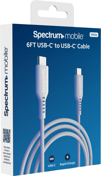 Cable USB-C a USB-C de 6 ft, blanco